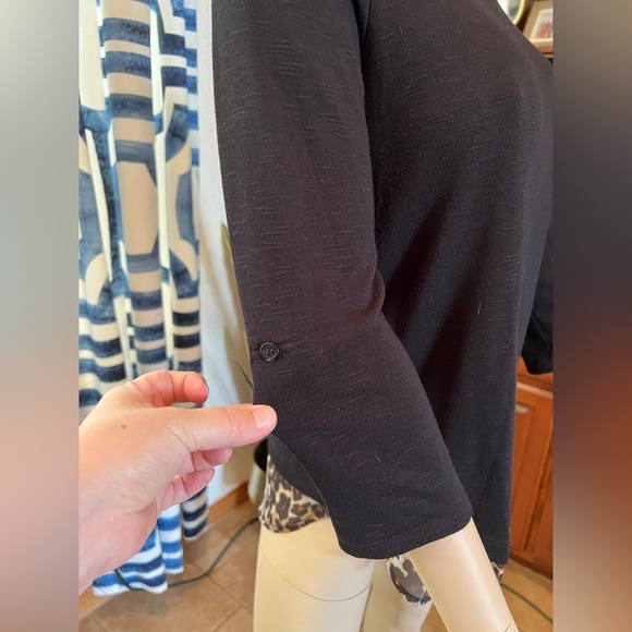 AGB Cheetah Print Layered Look Sweater Black Size Large - Picture 3 of 12